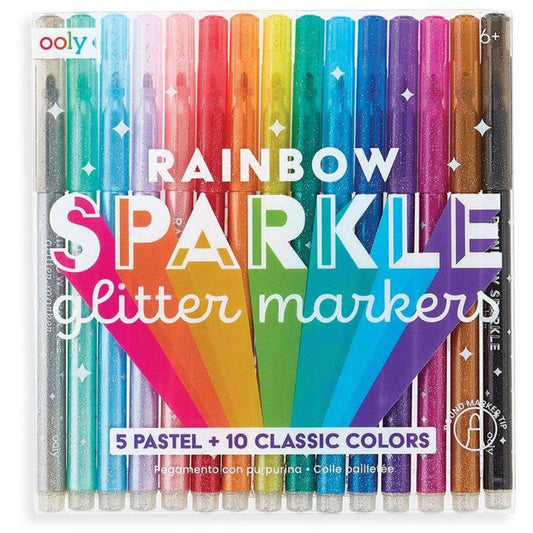 set of 15 glitter markers